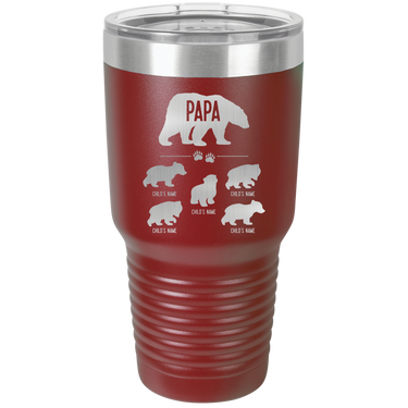Papa Bear with 5 Cubs Flask Tumbler